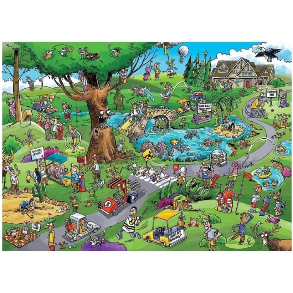Cobble Hill DoodleTown: Par for the Course - 1000 Piece Puzzle - Picture 4 of 6